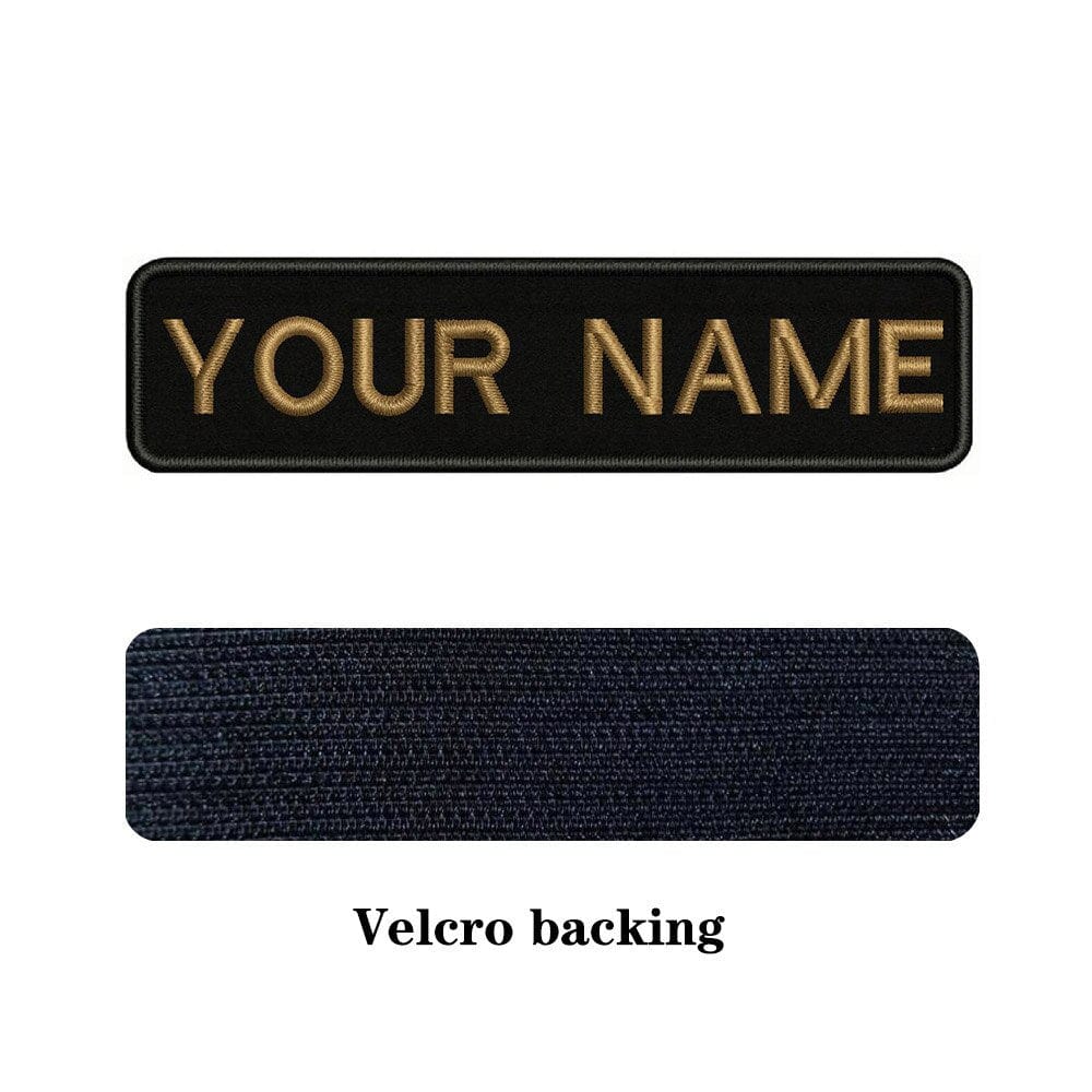 URBAN Wanted Appliques & Patches Brown text Custom Name Patch Black
