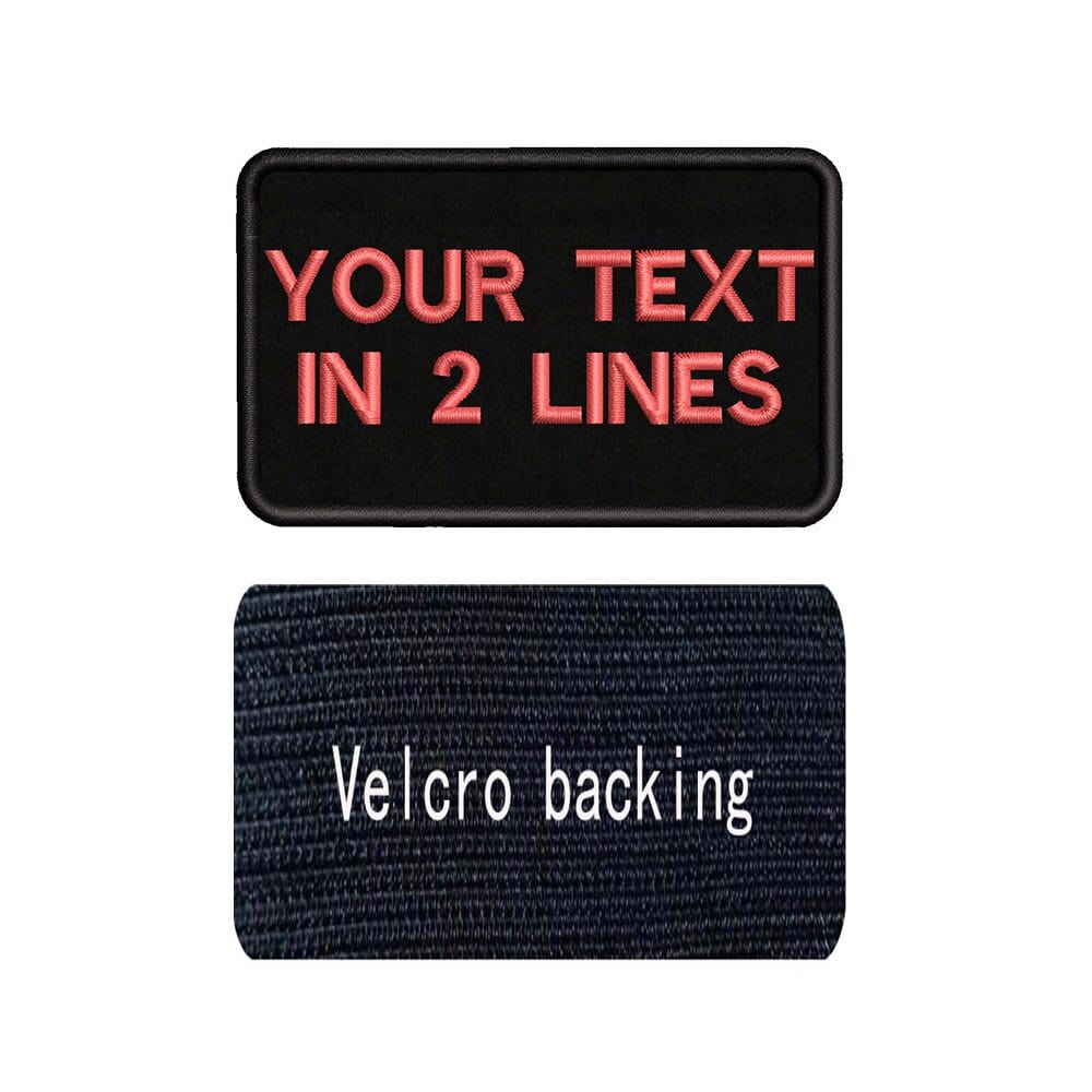 URBAN Wanted Appliques & Patches Pink text Black Custom Embroidery Text Patch