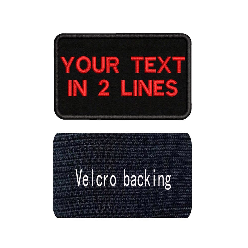 URBAN Wanted Appliques & Patches Red text Black Custom Embroidery Text Patch