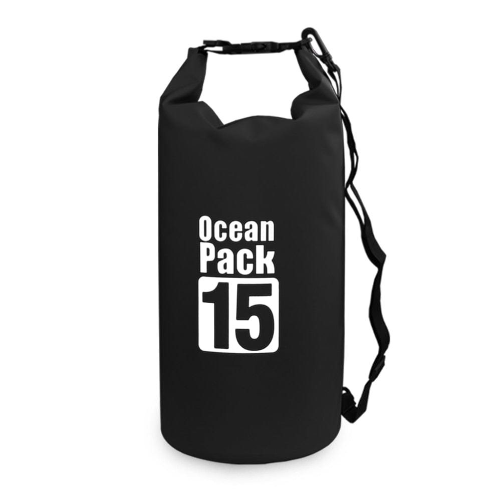 URBAN Wanted 15L Black Ocean Pack Waterproof Dry Backpack Bag For Kayaking, Swimming, Boating