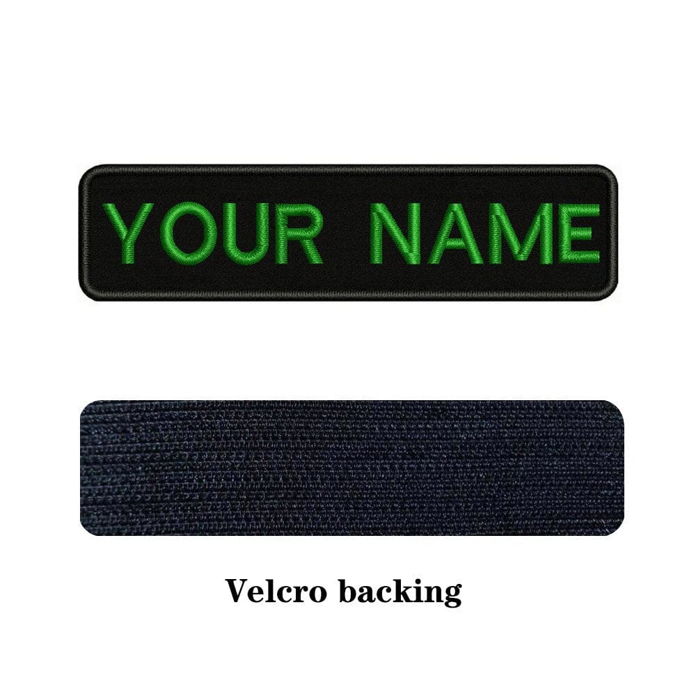 URBAN Wanted Appliques & Patches Green text Custom Name Patch Black