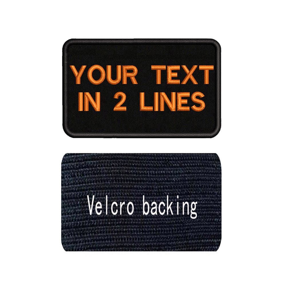 URBAN Wanted Appliques & Patches Orange text Black Custom Embroidery Text Patch