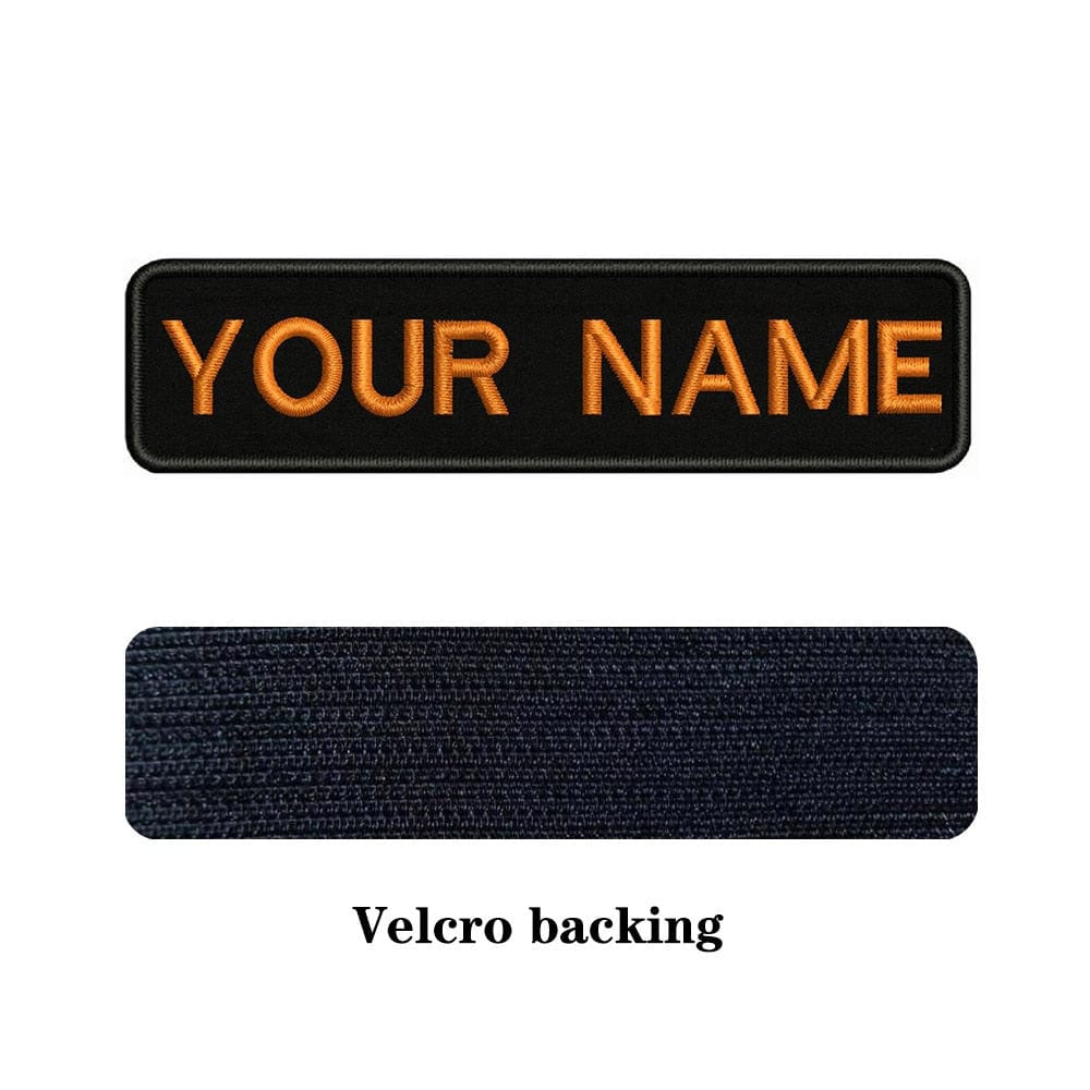 URBAN Wanted Appliques & Patches Orange text Custom Name Patch Black