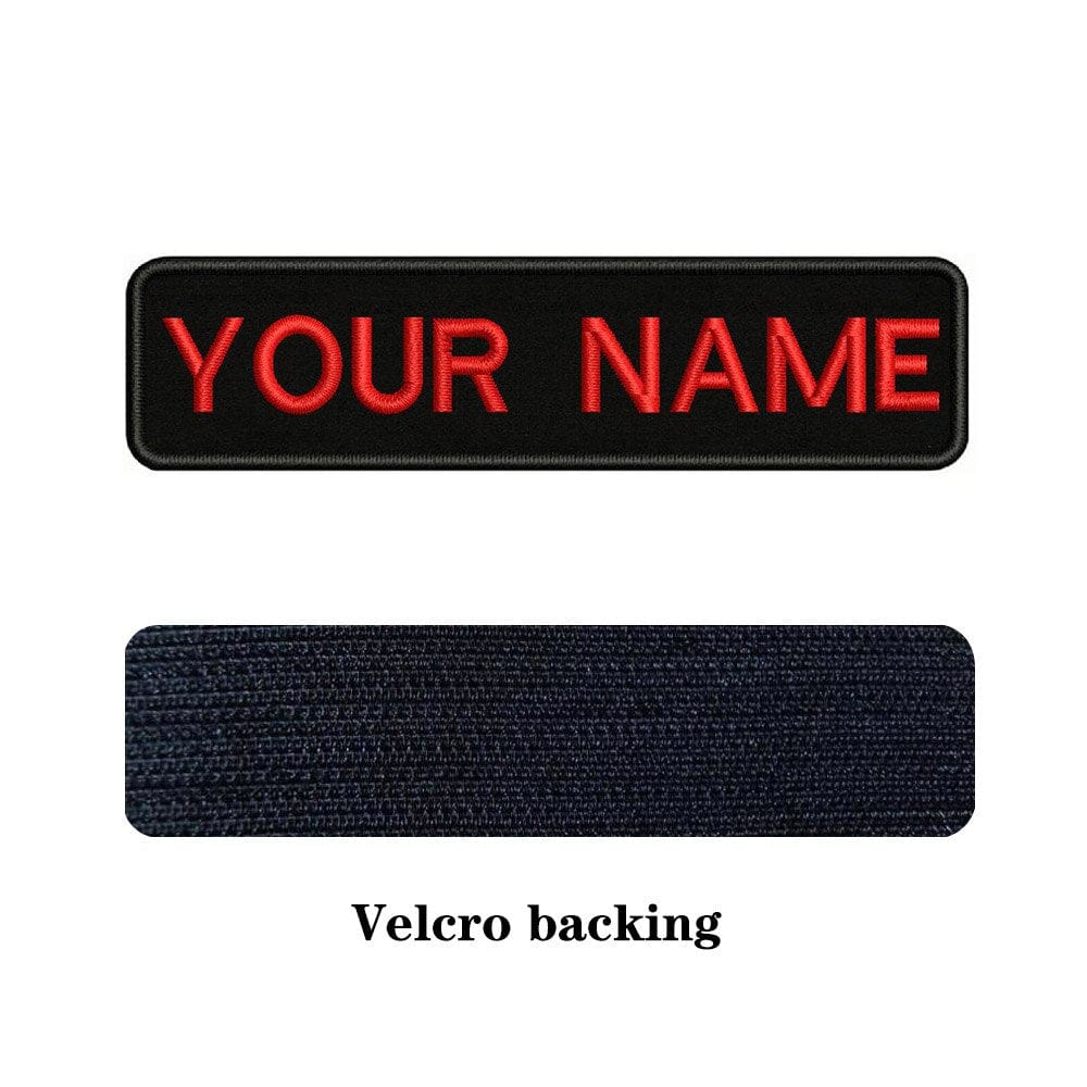 URBAN Wanted Appliques & Patches Red text Custom Name Patch Black