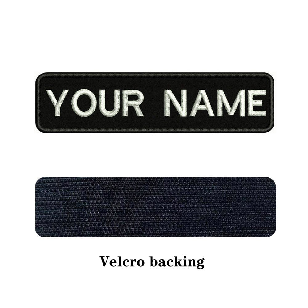 URBAN Wanted Appliques & Patches White text Custom Name Patch Black