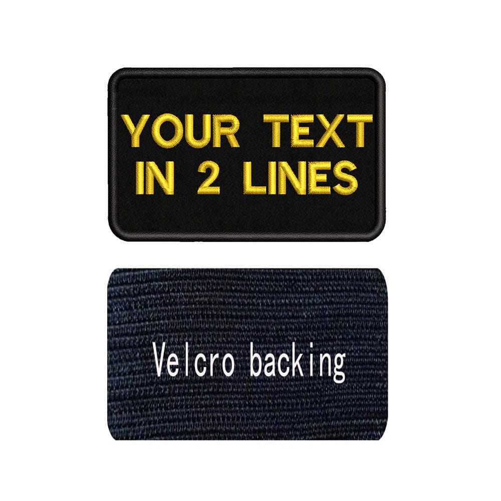 URBAN Wanted Appliques & Patches Yellow text Black Custom Embroidery Text Patch