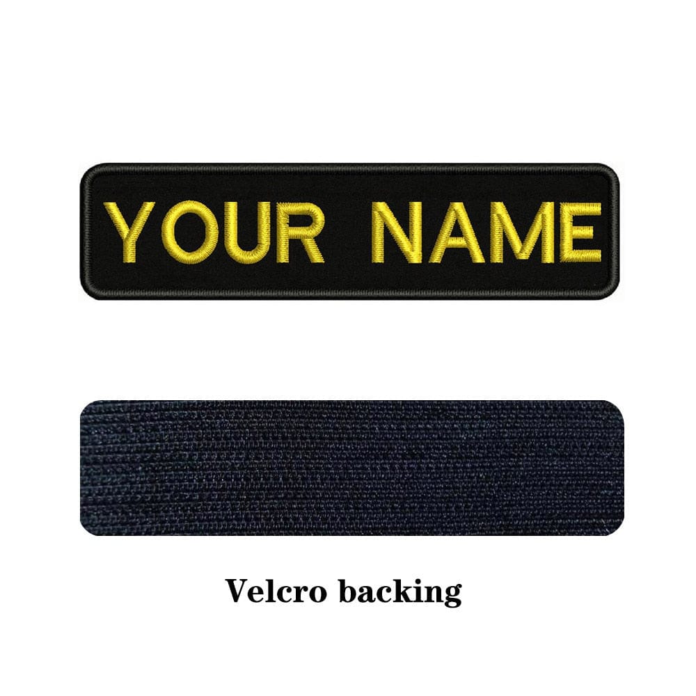 URBAN Wanted Appliques & Patches Yellow text Custom Name Patch Black